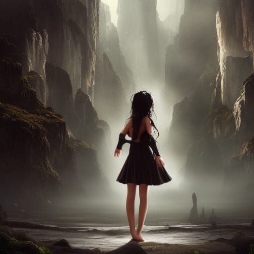 Italian Teenage Girl: Dramatic Digital Portrait