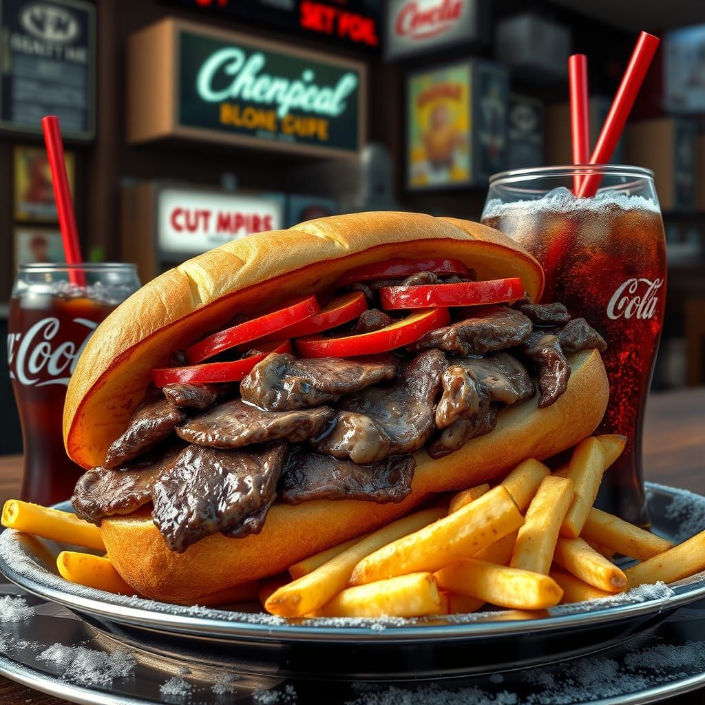 Philly Steak Sandwich Scene in a NYC Shop in Stunning Unreal...
