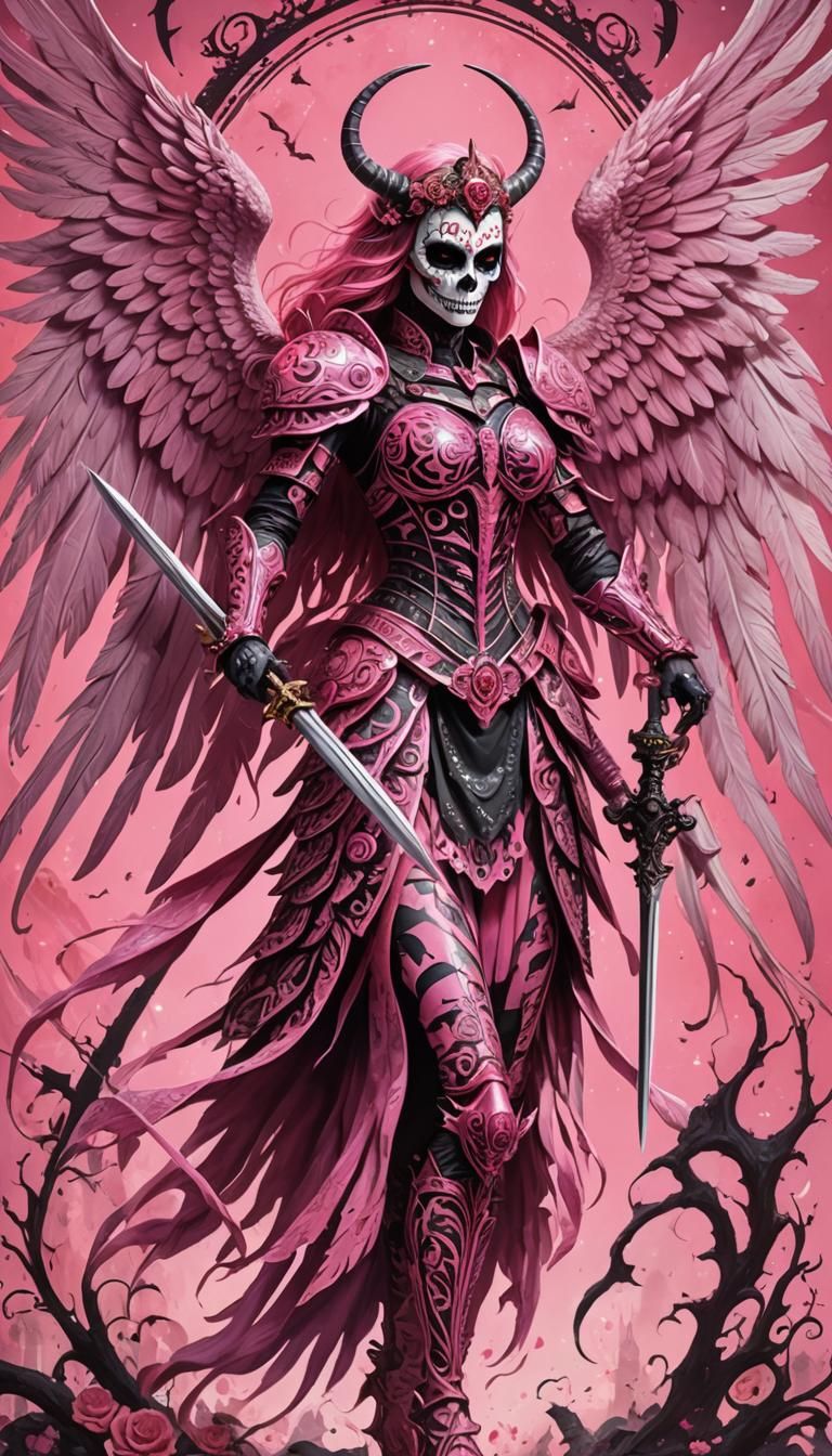 Inside the profile a pink  silhouette of a woman, a photorea...