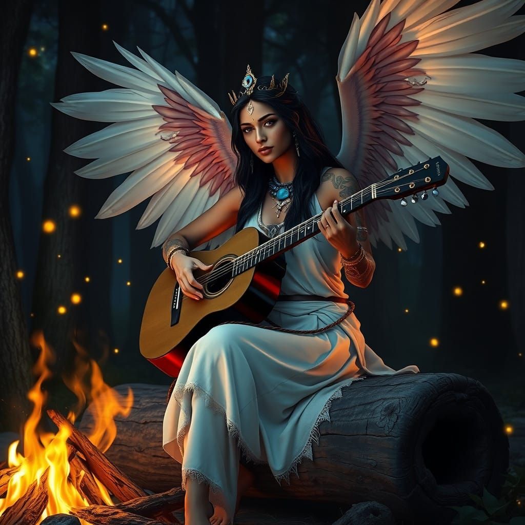 Ishtar Goddess of Heaven and Earth in Enchanted Forest at Ni...