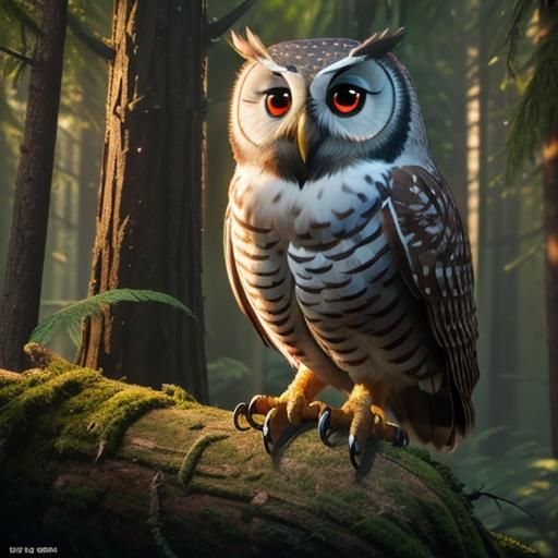 Woodsy Owl in 3D Digital Art Style