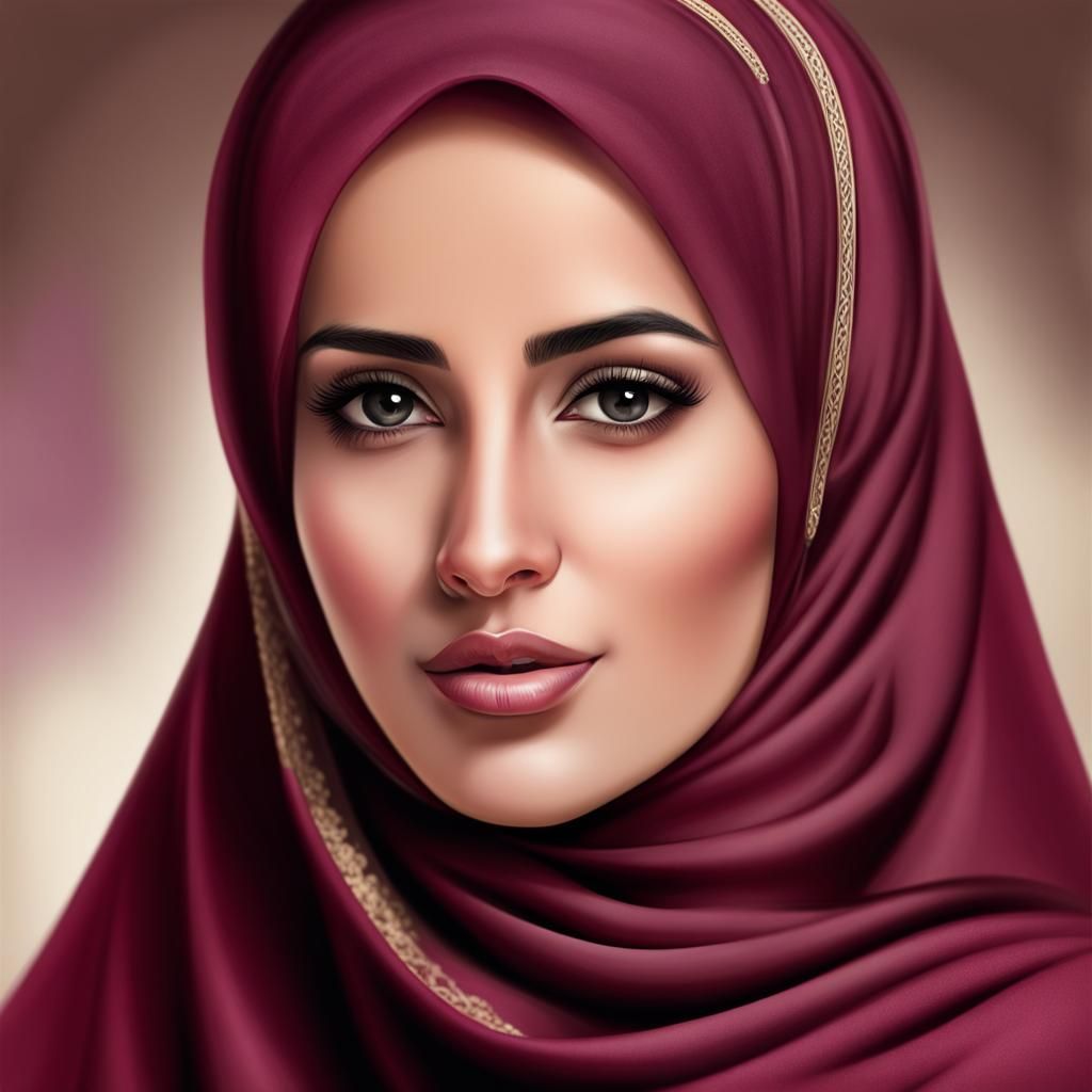 Realistic Portrait of a Beautiful Qatari Woman