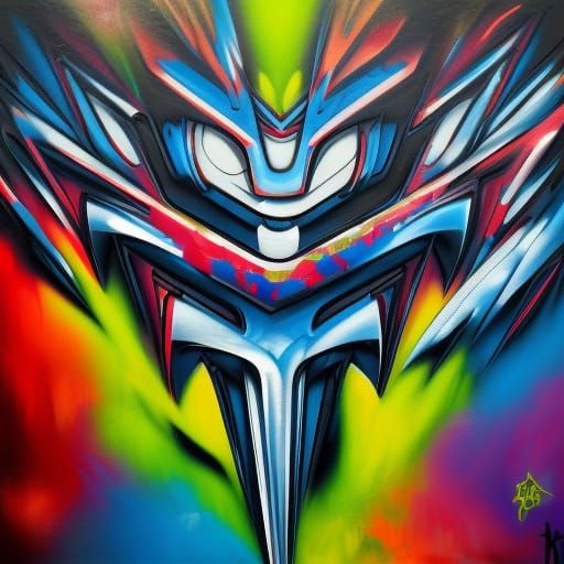 Transformer in Graffiti Splash Art Style