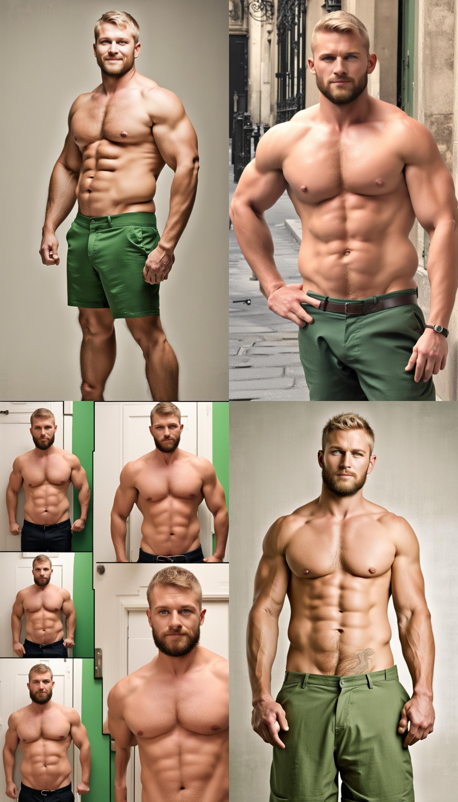 Portrait of a Muscular Blond French Man