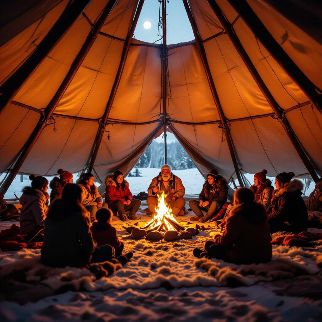 Winter Storytelling Circle: Firelight in a Teepee
