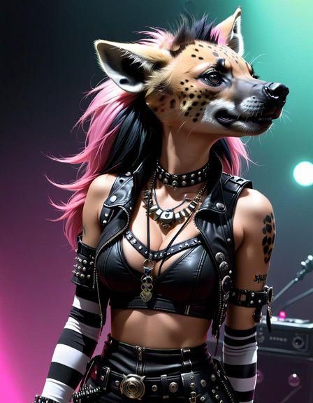 Scuzzpunk Hyena: Gritty Urban Art