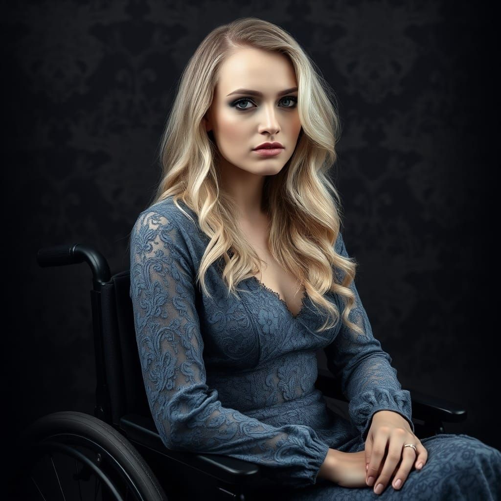 Elegant Woman in Wheelchair: Fine Art Photography