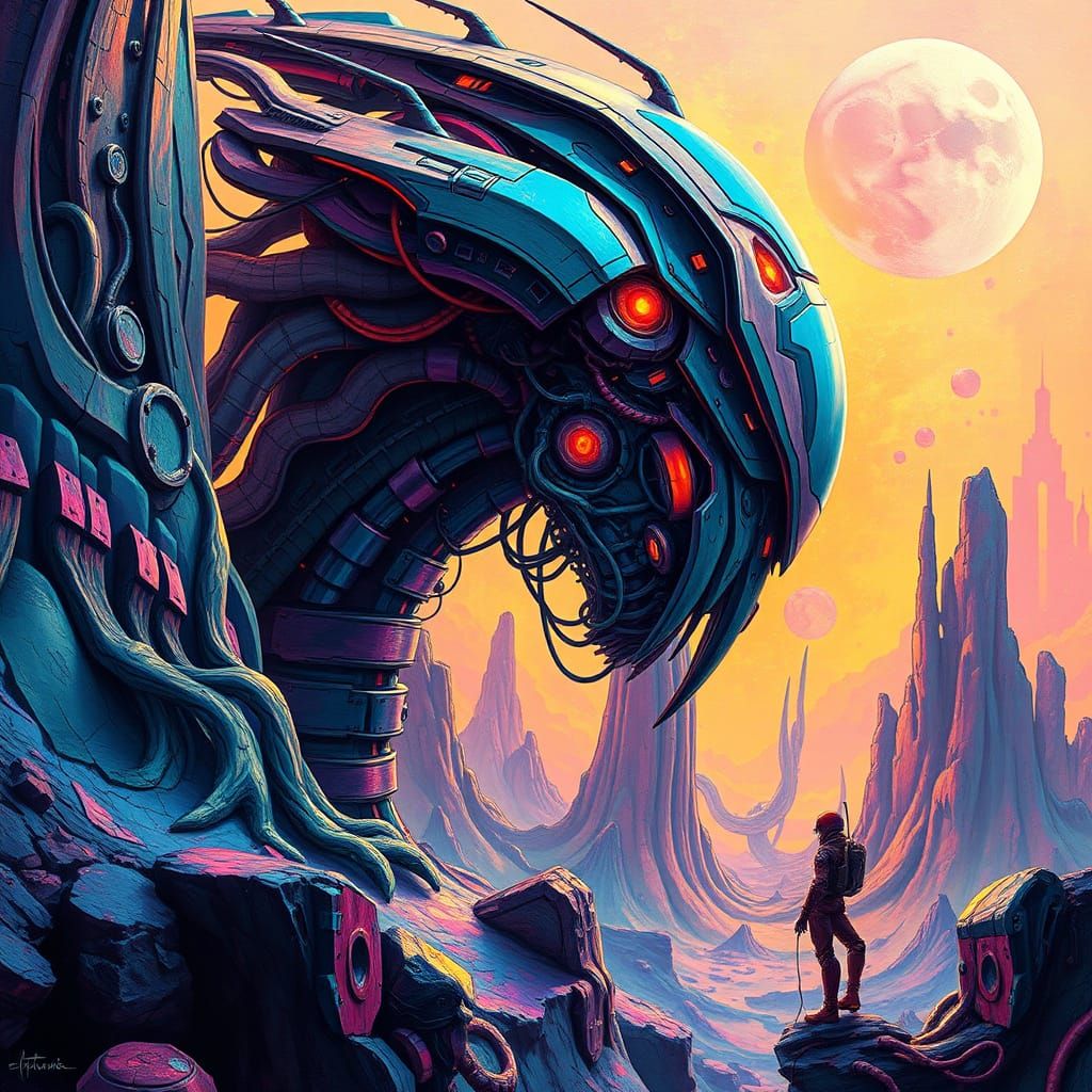 Cyberpunk Dreamscape in Vibrant Neon