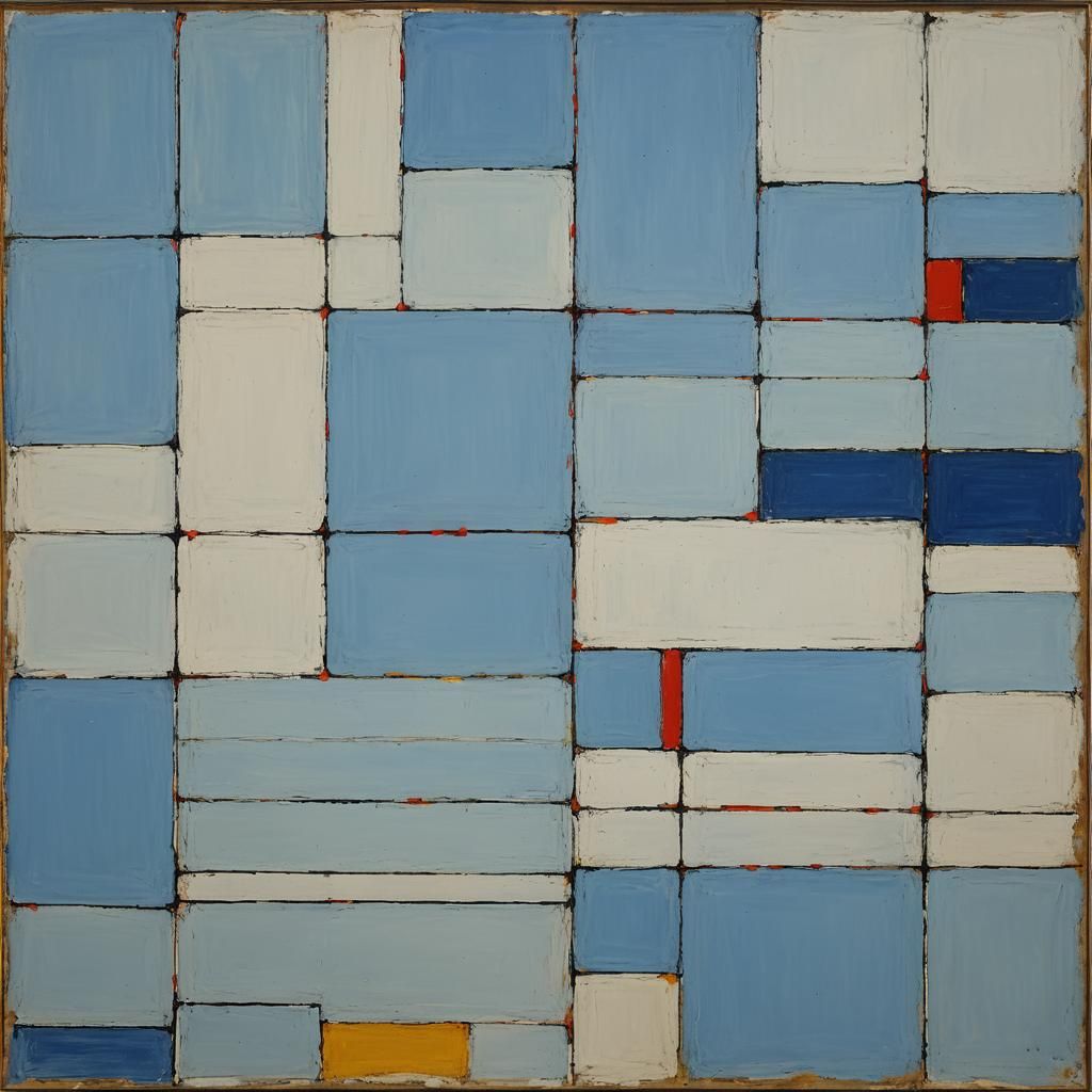 Abstract Sea in Mondrian and Rothko Style