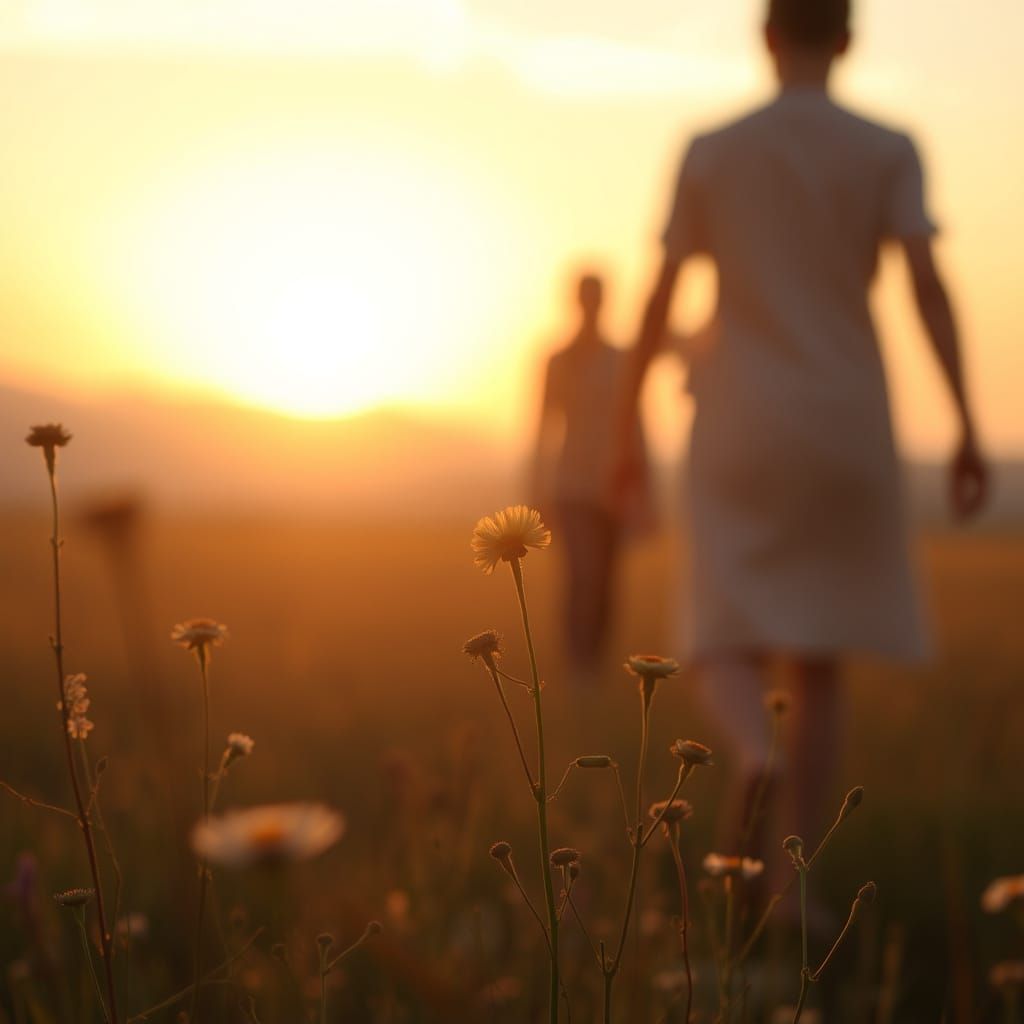 Golden Hour Tranquility in a Serene Field