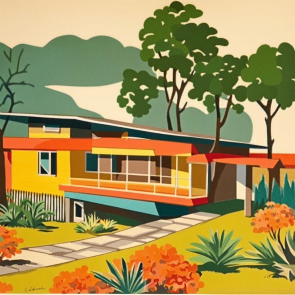 A mid-century ranch house