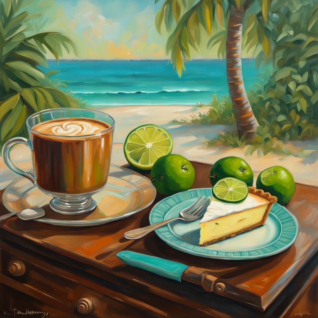 Hemingway's Key Lime Pie: An Oil Painting Masterpiece