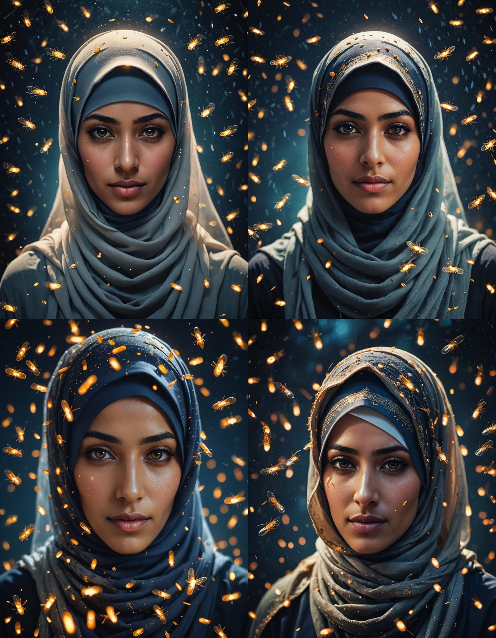 Firefly Veil: Portrait of Girl in Hijab