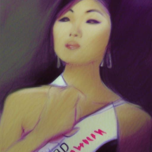 Asian Woman in Ashley Wood Pencil Sketch Style