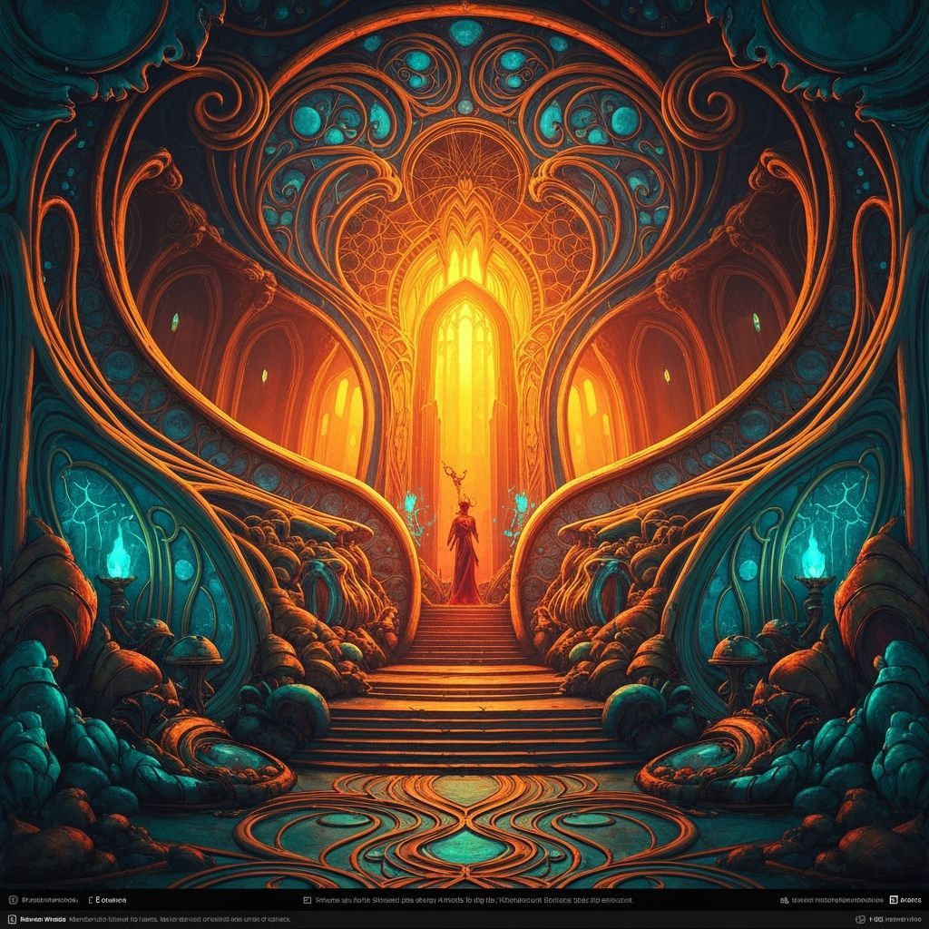 Dynamic Concept Art in Orange and Teal