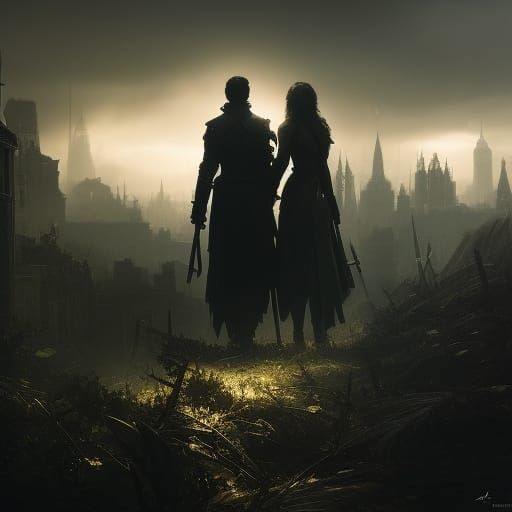 Noir Embrace in Shadow City