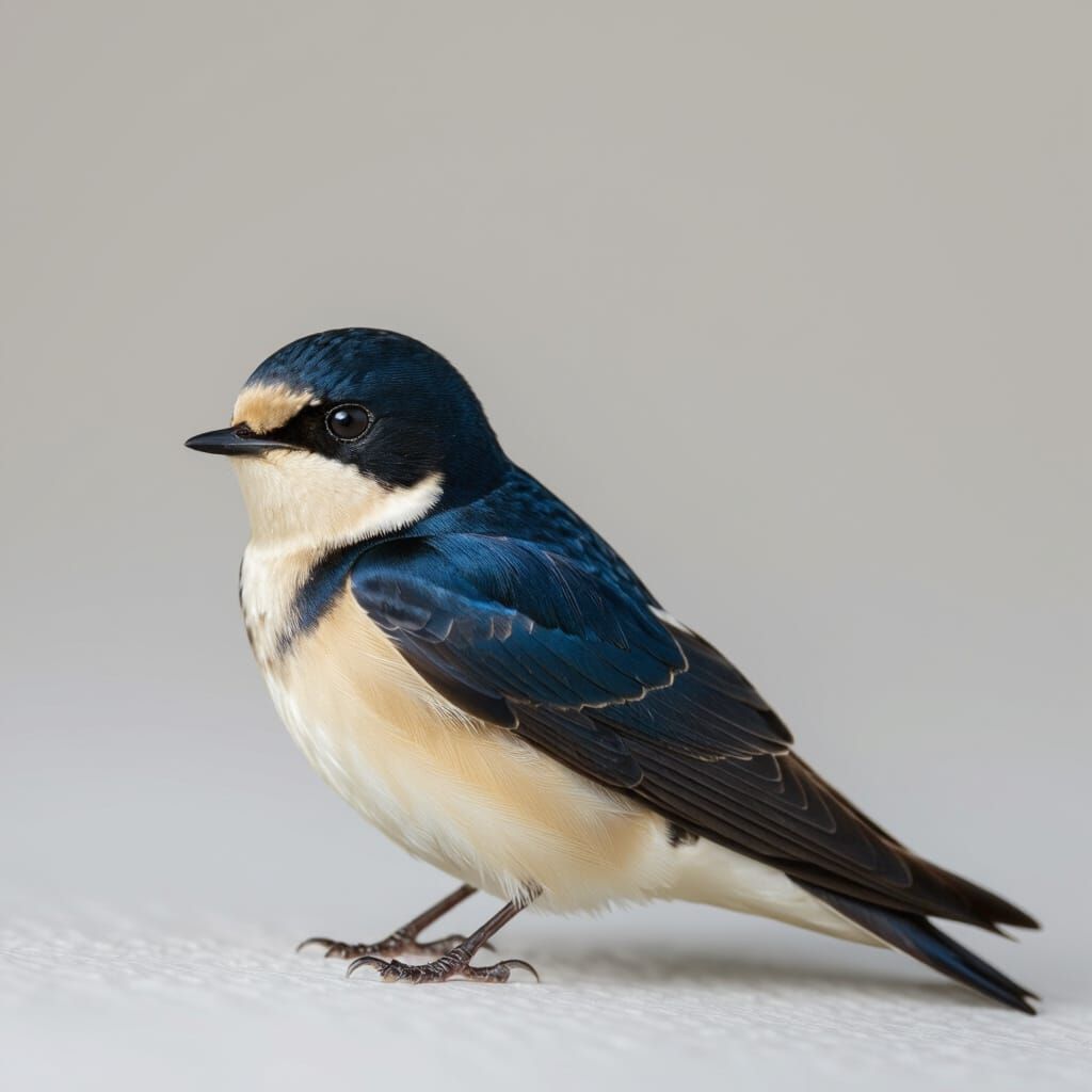 Realistic Studio Shot of a Small Blue-Gray Bird