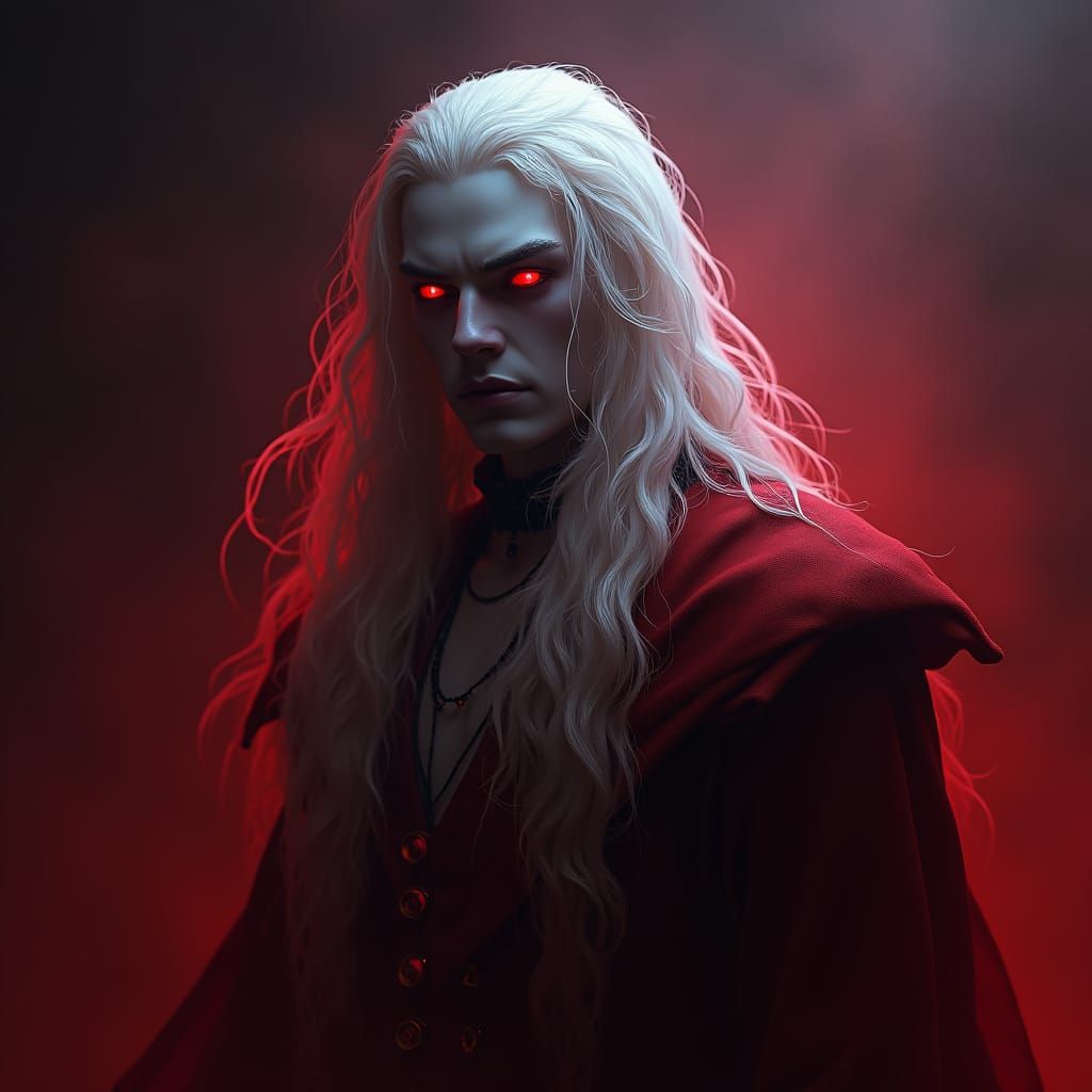 Drow Character in Shadows and Blood Mist