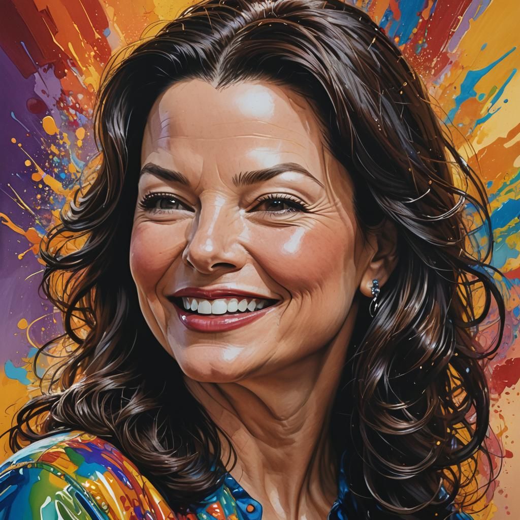Hyperrealistic Portrait of Fran Drescher in Splash Art Style