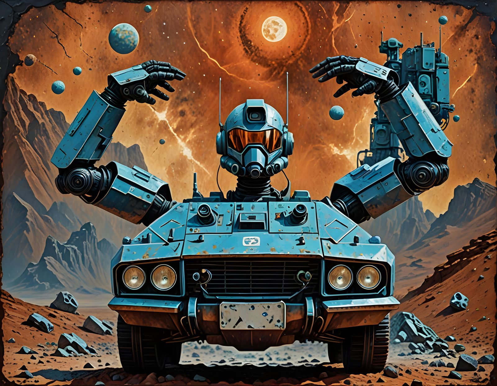 New Life on Mars: Oil Painting with Cyber Stipple Style