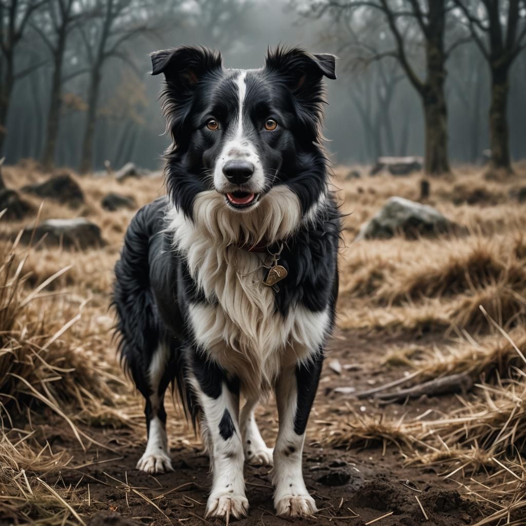 Hyperrealistic Border Collie Portrait in High Definition