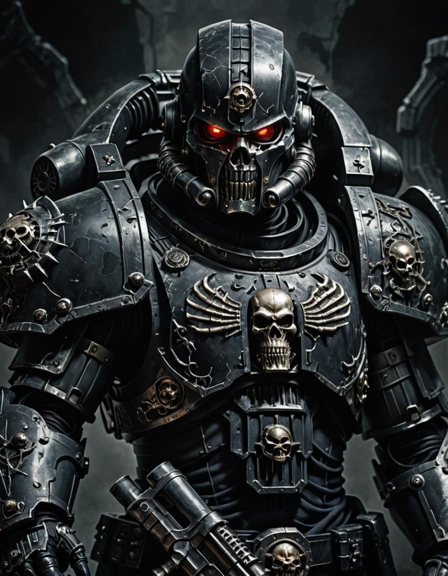 Warhammer Space Marine Deathwatch Champion in Dark Fantasy A...