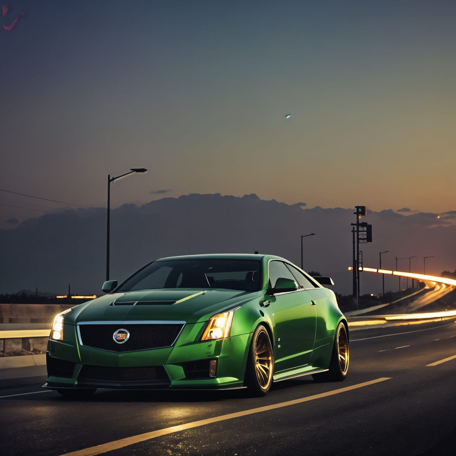 Green Widebody Cadillac CTS4 Coupe: Cinematic Film Still