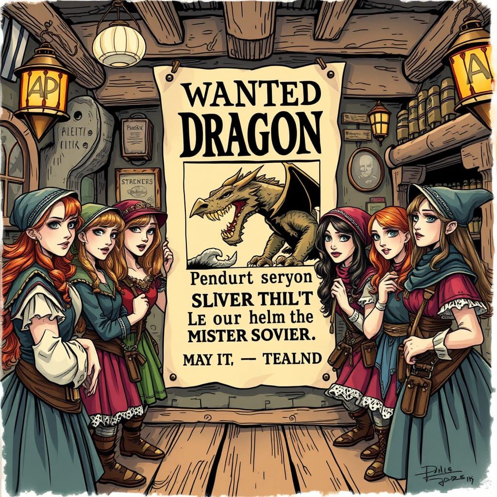 Fantastical Dragon Slayers Gather in Tavern