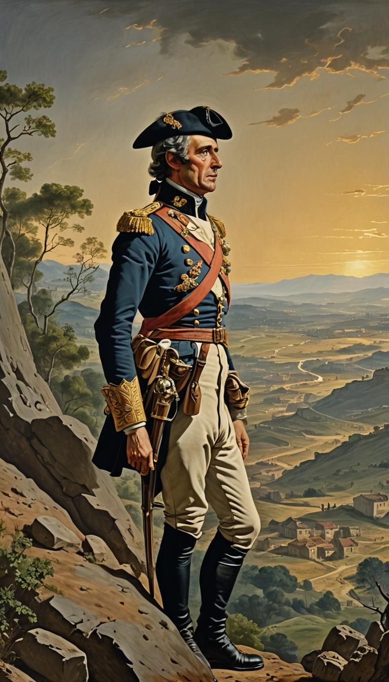 Julius Caesar Overlooking Gaul in Neoclassical Style