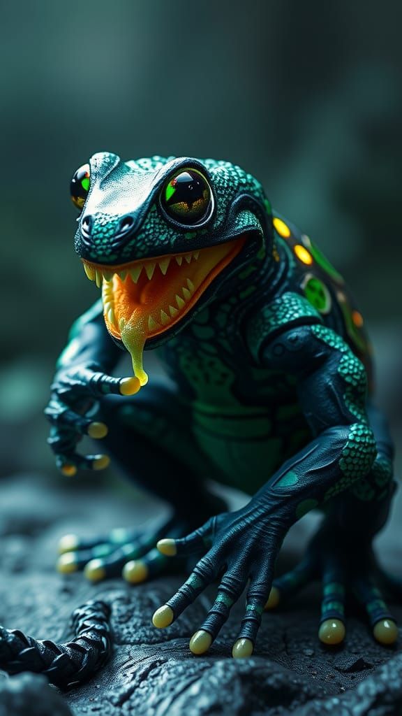 Venom Frog Hybrid Creature in Fantasy Concept Art