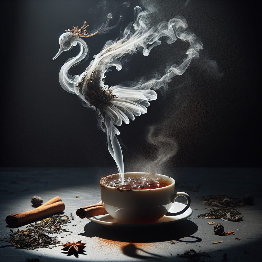 Ballerina of Steam Rising from Teacup