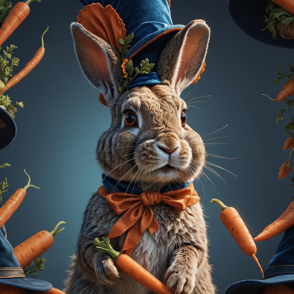 Rabbit Magician: Photorealistic Digital Portrait in Greg Rut...