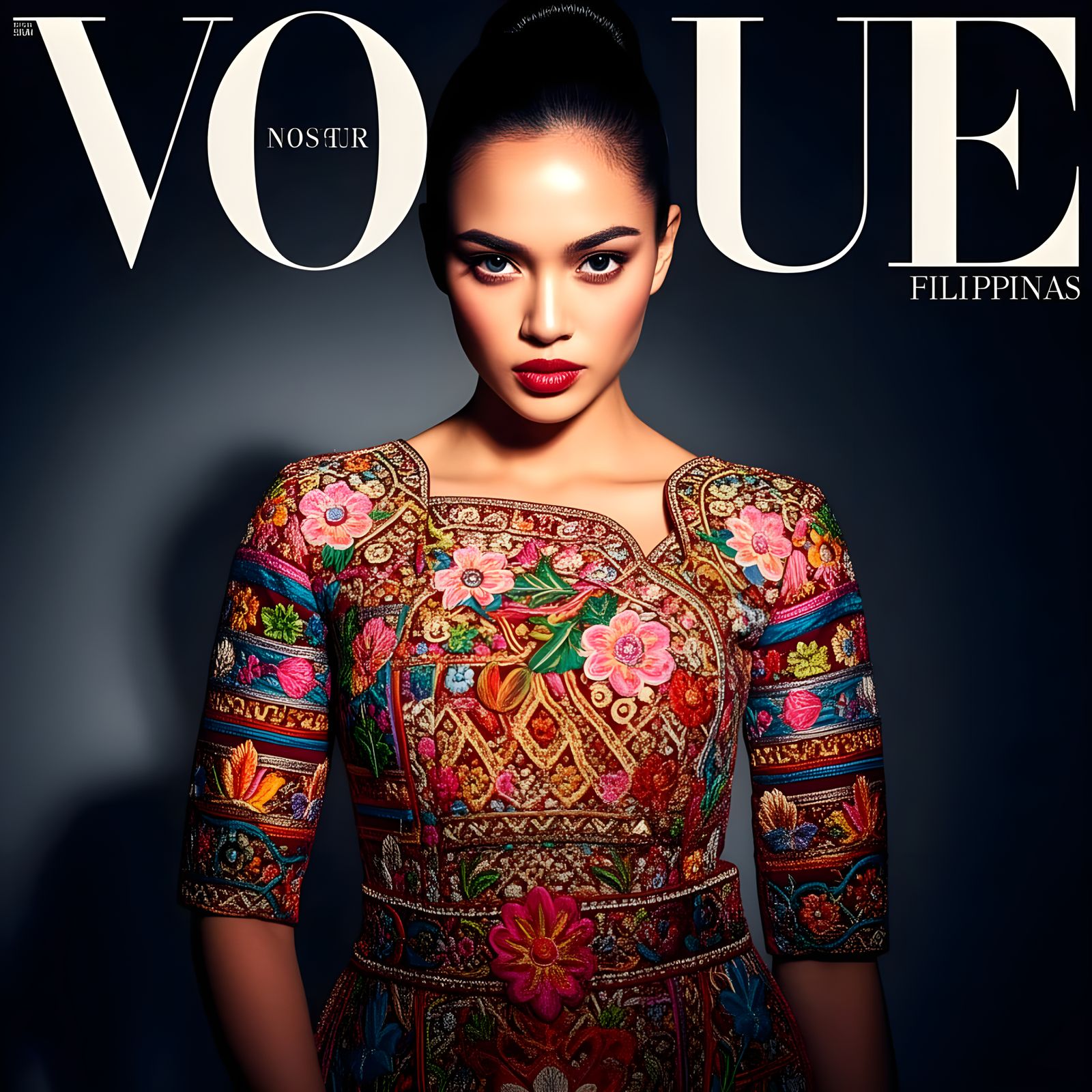 Filipina Model on Vogue Cover in Traditional Attire