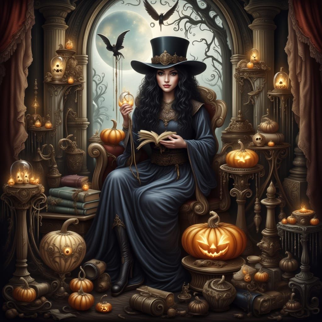 Mysterious Halloween Magic in Moody Atmosphere