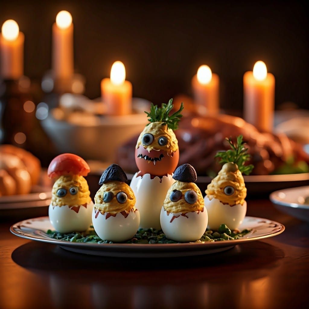 Deviled Eggs' Dark Thanksgiving: A Pop-Surrealist Nightmare