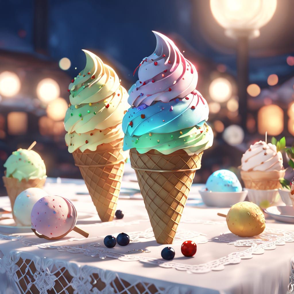 Breathtaking Anime Ice Cream Scene
