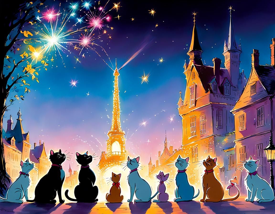 Disney's Aristocats in Paris in a new style