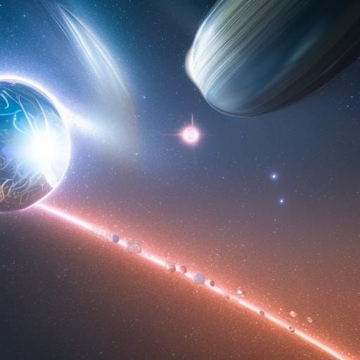 Solar System Crown Jewel: Ethereal Watercolor Fantasy