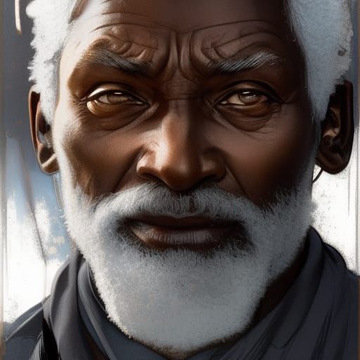 Powerful Dark-Skinned King Portrait in Hyperdetailed Style