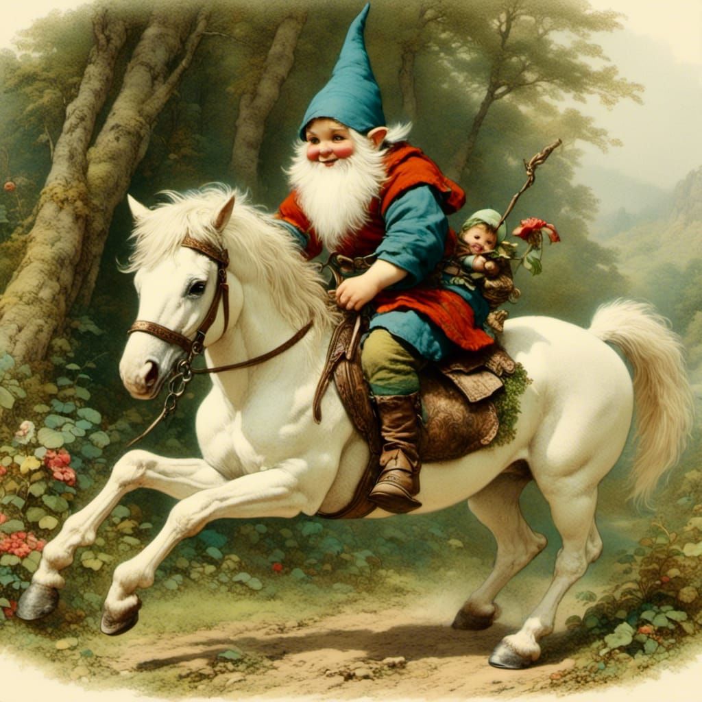 <lora:Gnomes-From Dalle 3:1.0>
Gnome riding a small pony