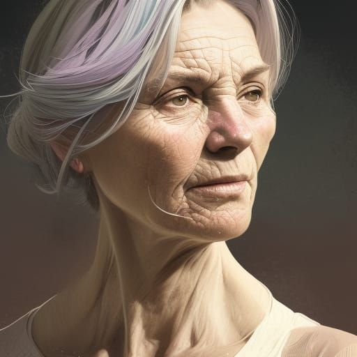 Lavender Farmer: Detailed Portrait in Art Nouveau Style