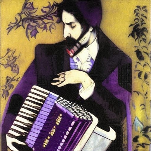 Vampire Accordionist in Moscow: Persian Miniature Style
