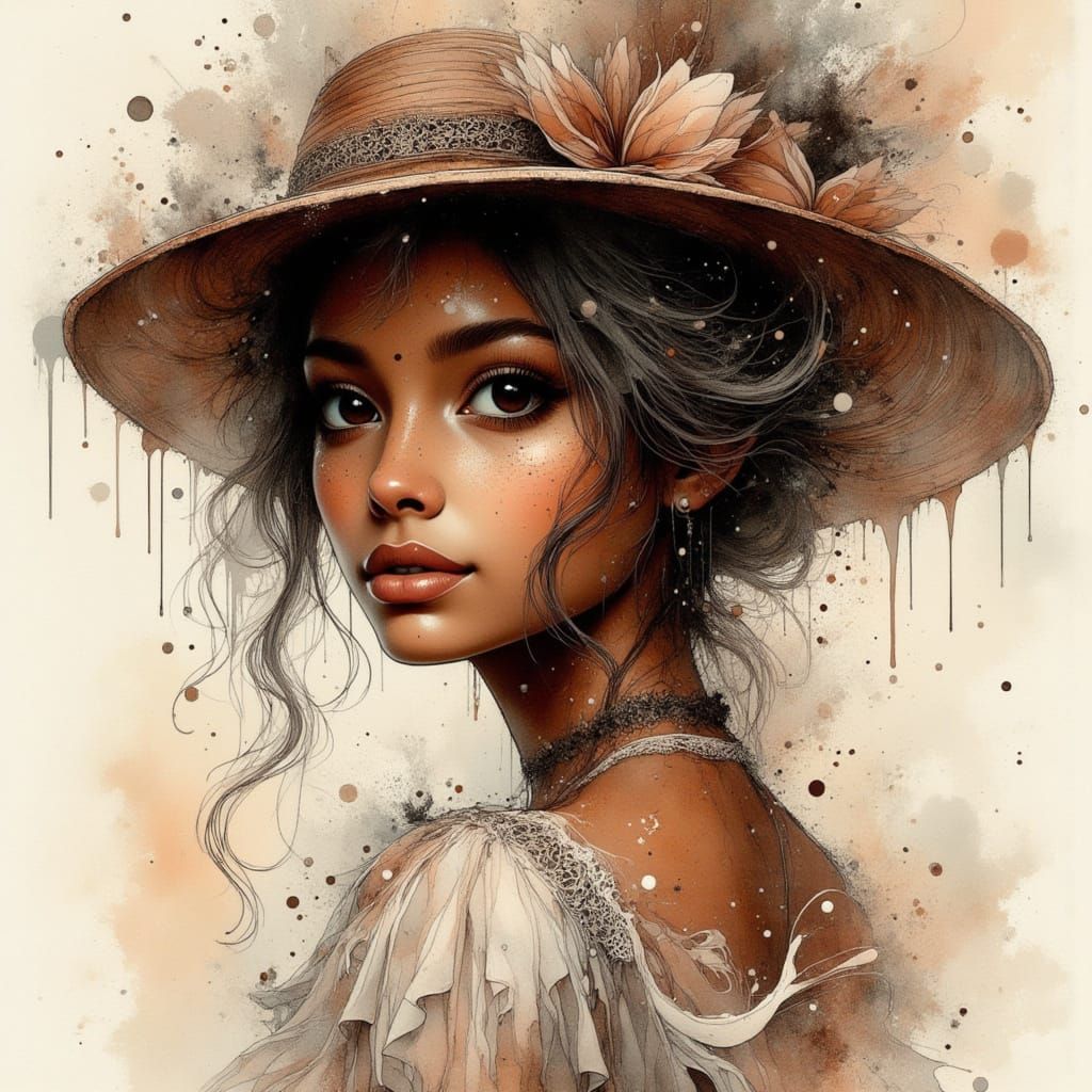 Southern Belle in Watercolor with Panoply Hat