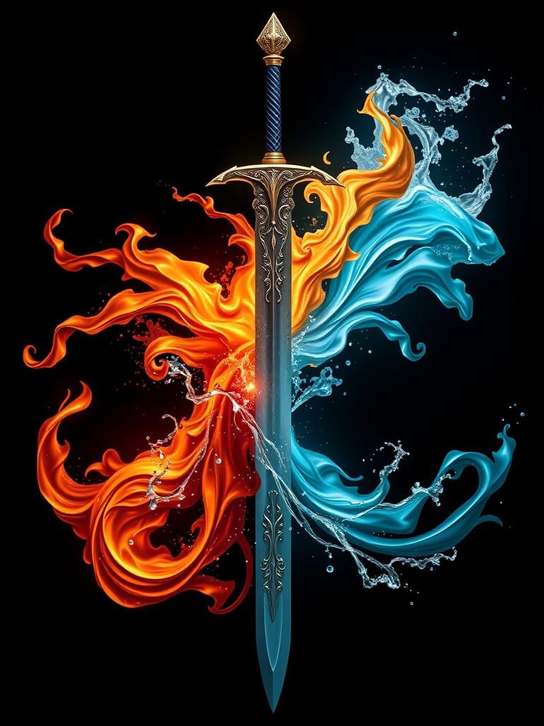 Ornate Sword of Contrasting Elements