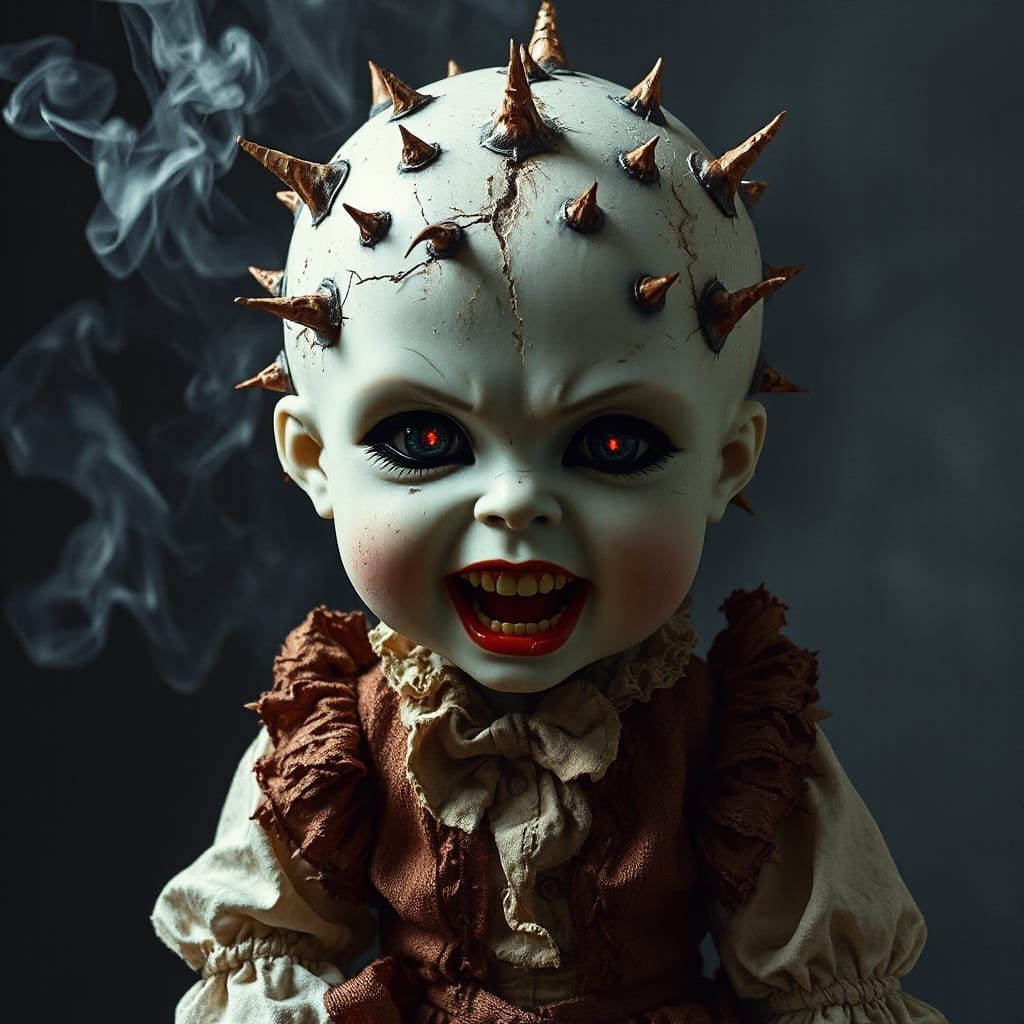 Tattered, Victorian Doll Engulfed in Inner Flame