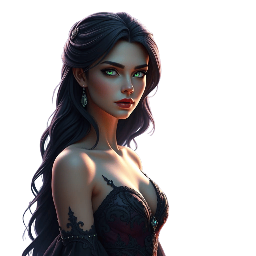 Dark Fairy Tale Princess in Vibrant Gradients