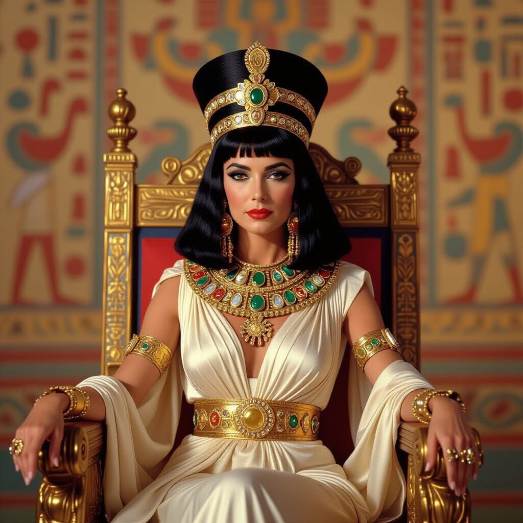 Elizabeth Taylor as Cleopatra in Hollywood Film Style