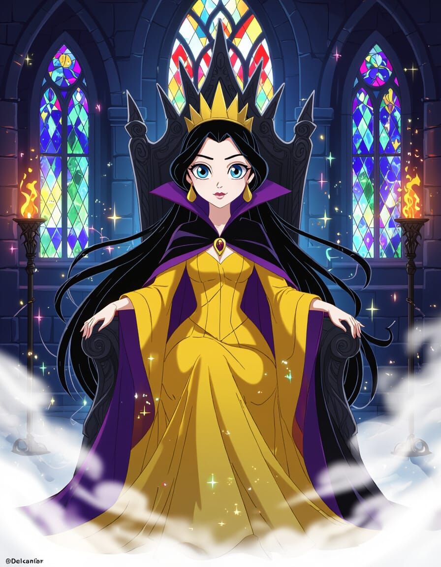 Anime Evil Queen Regina on Throne