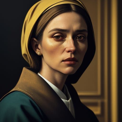 Woman in Golden Light, Vermeer Style