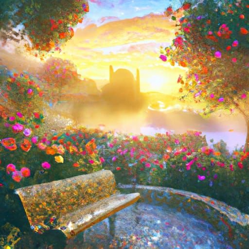 Rose Garden in Palestine: Fantasy Illustration